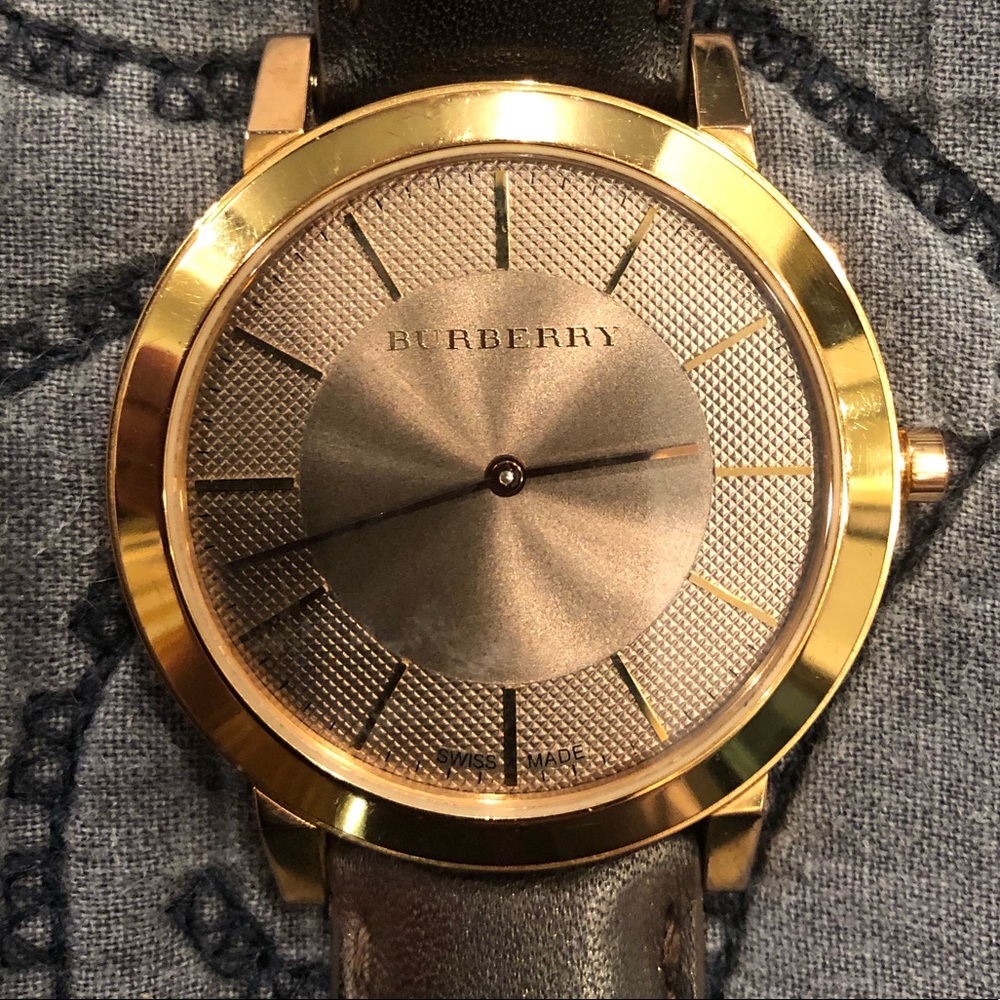 Burberry Rose Gold Watch with Leather Band